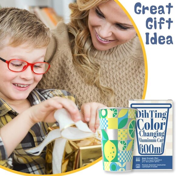 Color Changing Aluminum Cup with Lid - BRAND NEW IN BOX. - Picture 3 of 9